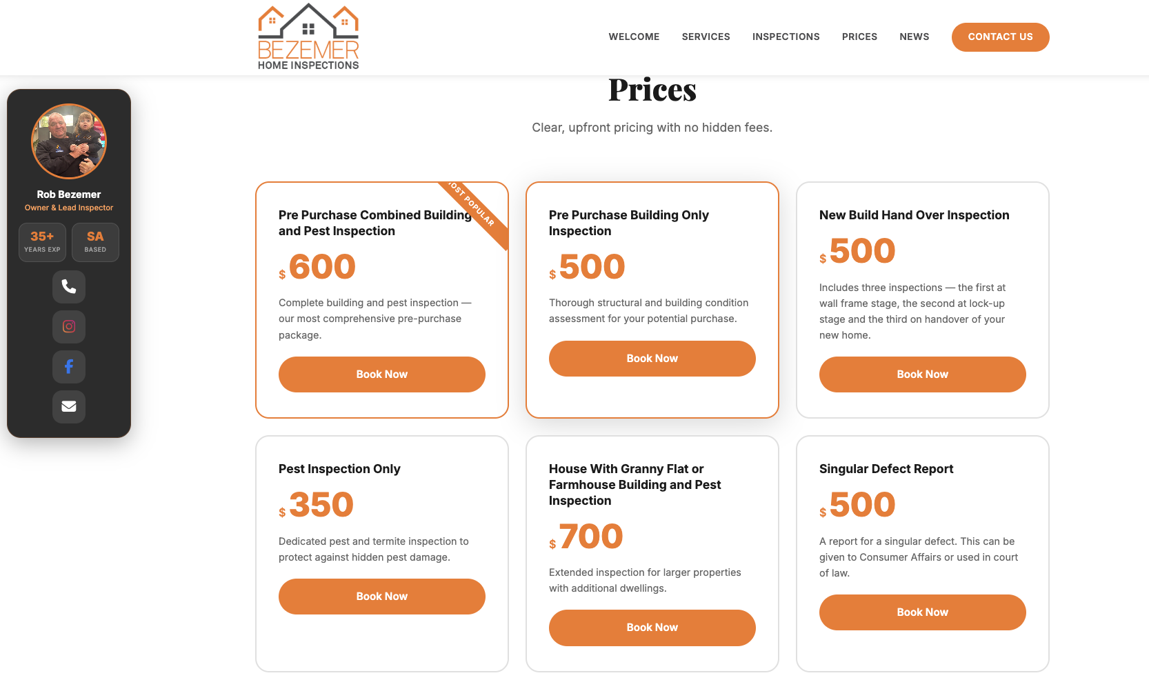 Bezemer pricing page