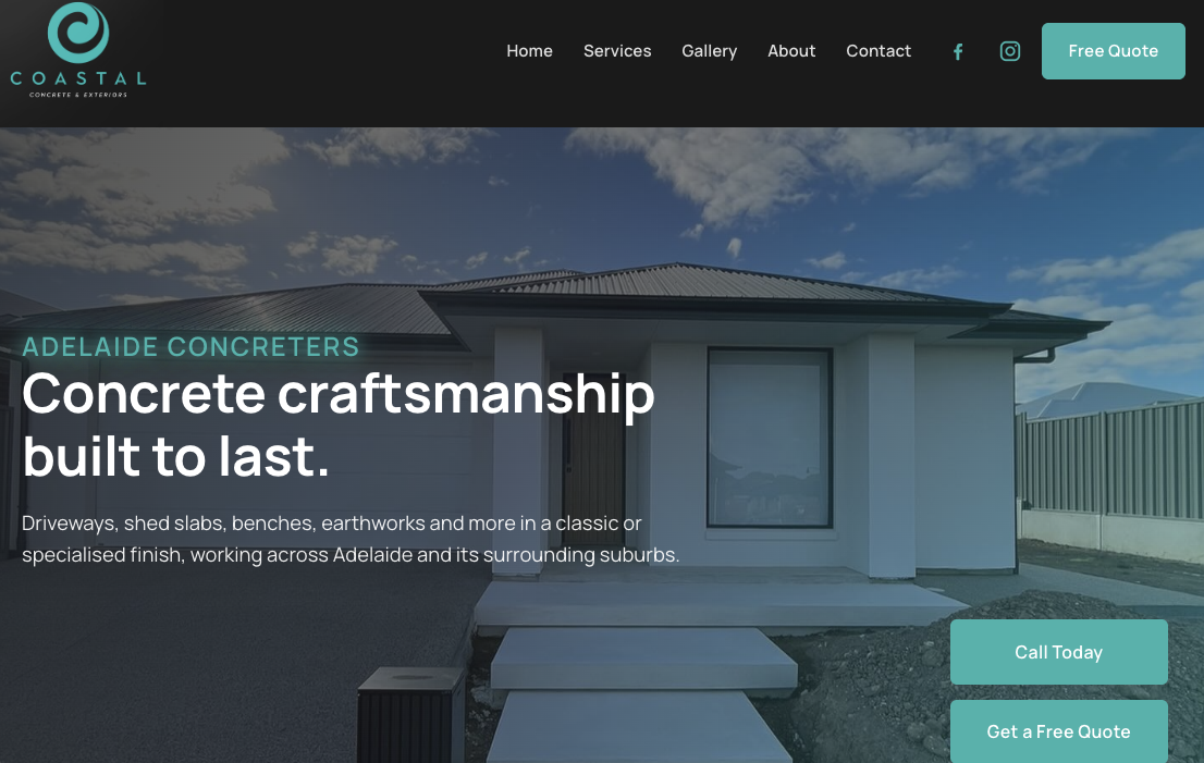 coastalconcretesa.com.au website