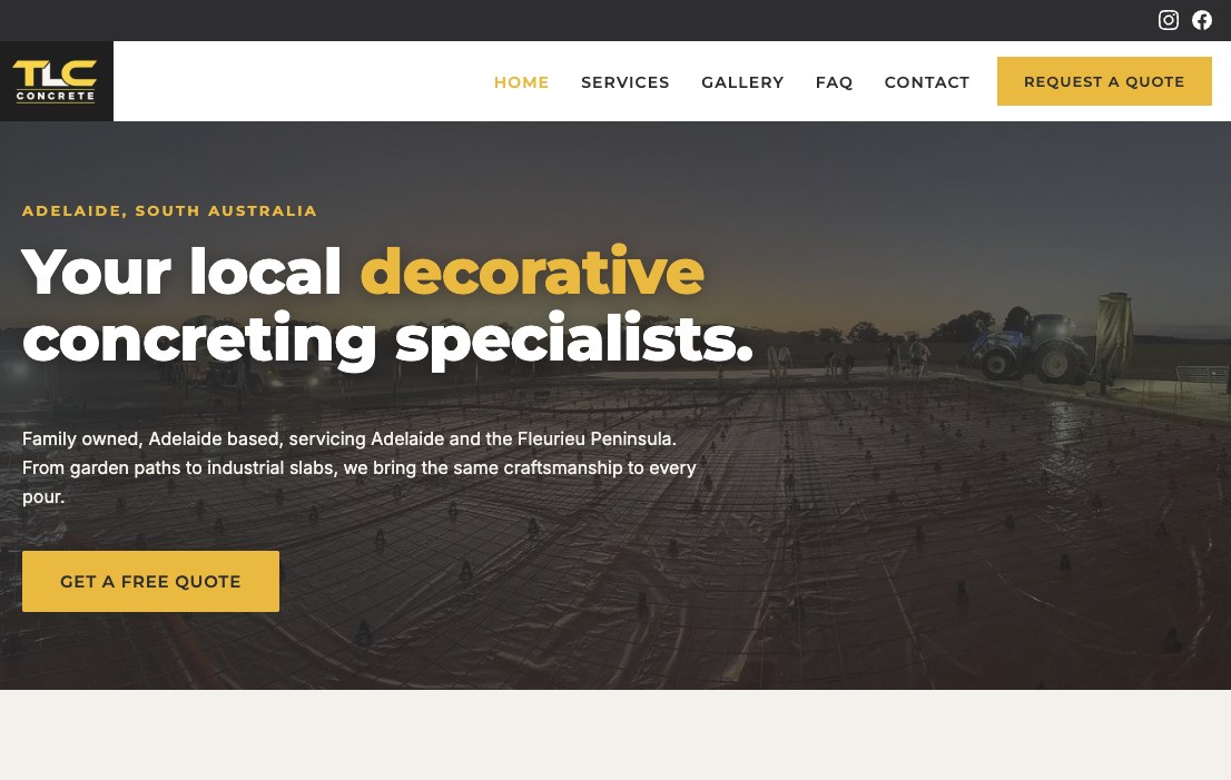 tlcconcrete.com.au website